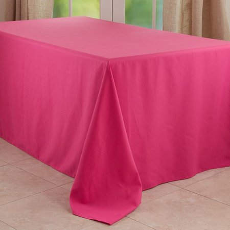 SARO 90 x 108 in. Casual Design Everyday Oblong Tablecloth, Fuchsia 321.FU90108B